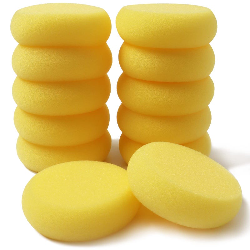 Hapy Shop 24 Pack Round Sponges Yellow Painting Sponges Synthetic Artist Sponge Pottery Sponge for Painting, Crafts, Ceramics, Household Use and More, 2.8 Inch - Image 1